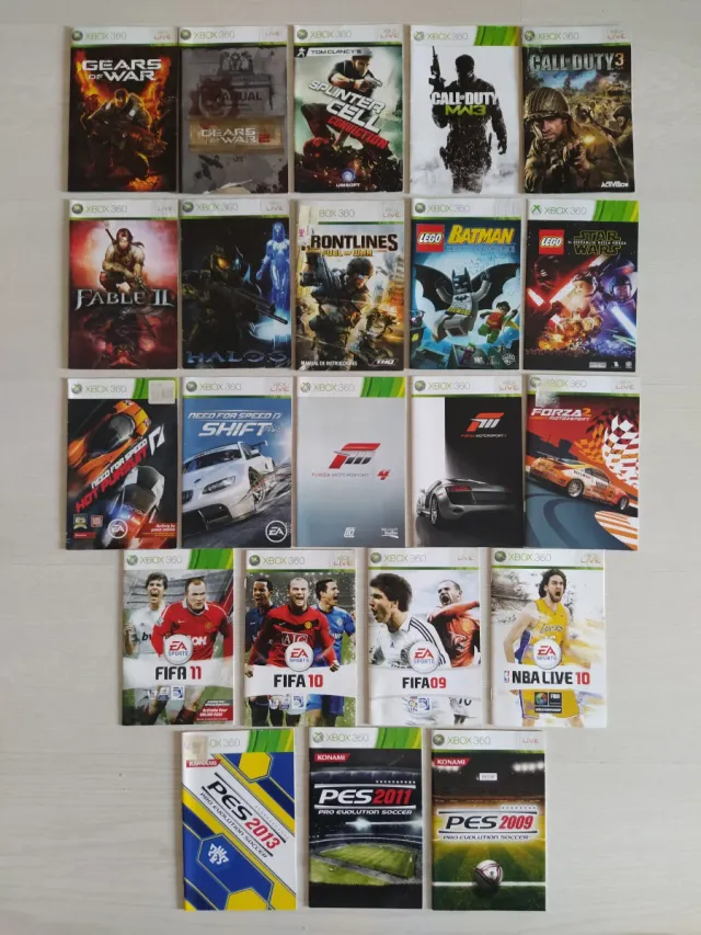LOTE 18 Carátulas+22 Manuales Xbox 360