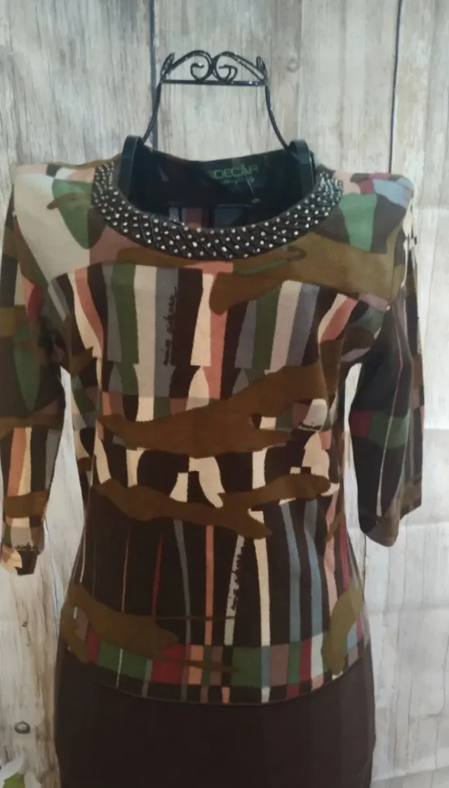 Vestido Sidecar Marrón Multicolor