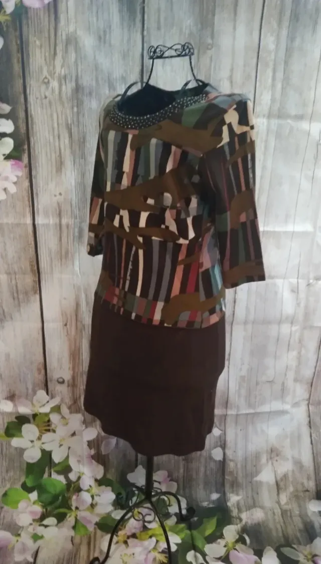 Vestido Sidecar Marrón Multicolor