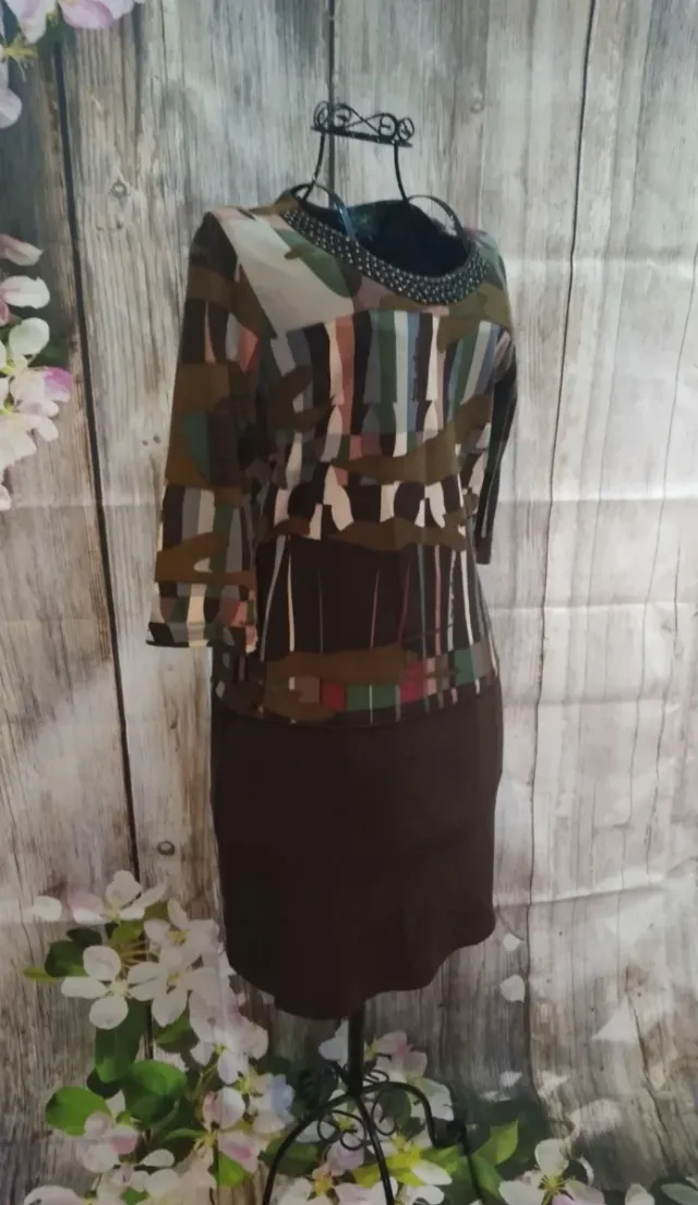 Vestido Sidecar Marrón Multicolor