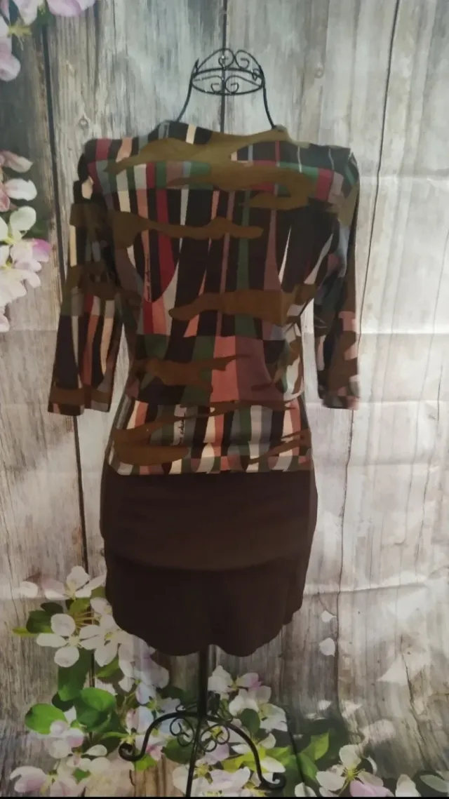 Vestido Sidecar Marrón Multicolor