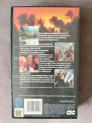 Parque Jurásico VHS Steven Spielberg