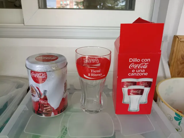 Coca-Cola Set Bicchiere e Lattina Natale