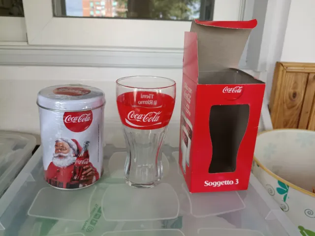 Coca-Cola Set Bicchiere e Lattina Natale