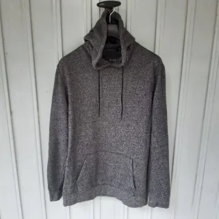 Felpa con cappuccio Bershka grigia uomo