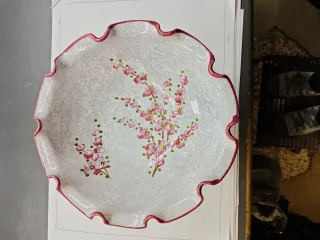 Alzatina Deruta in vetro decorata