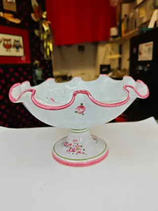 Alzatina Deruta in vetro decorata