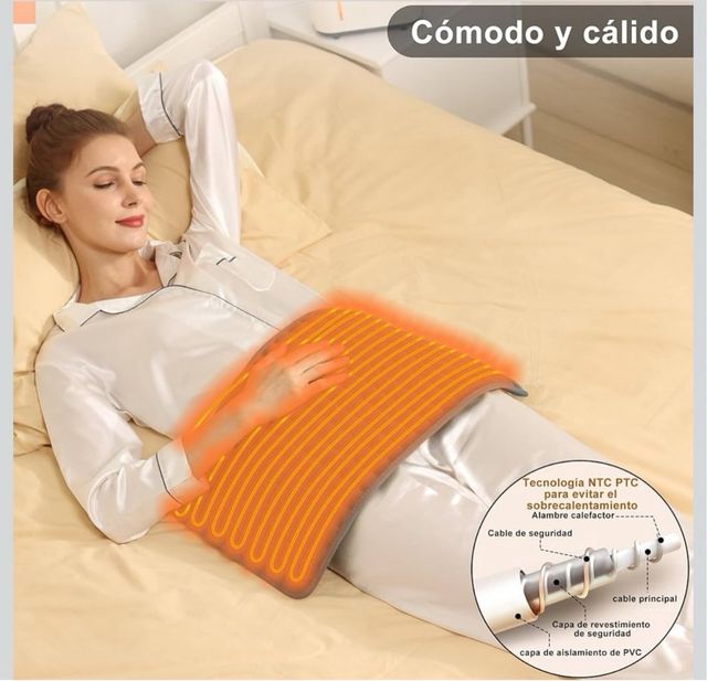 Manta Térmica Eléctrica Gris y Blanca