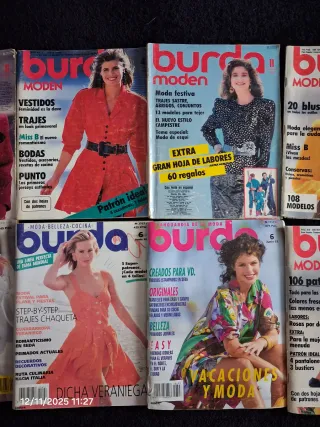 Lote de revistas Burda, años 80/90