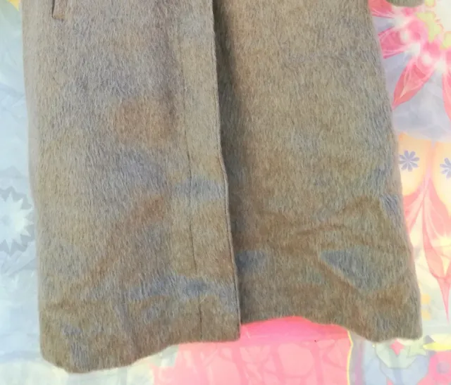 ABRIGO DE CABELLO NOBLE DE LLAMA BEIGE CLARO