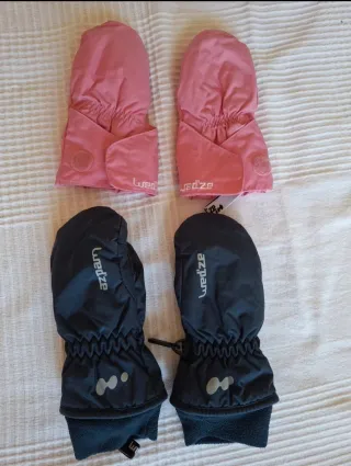 Manoplas Wed'ze niña rosa y negras