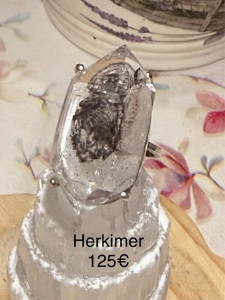 Anillo Herkimer Plata 925 Ajustable