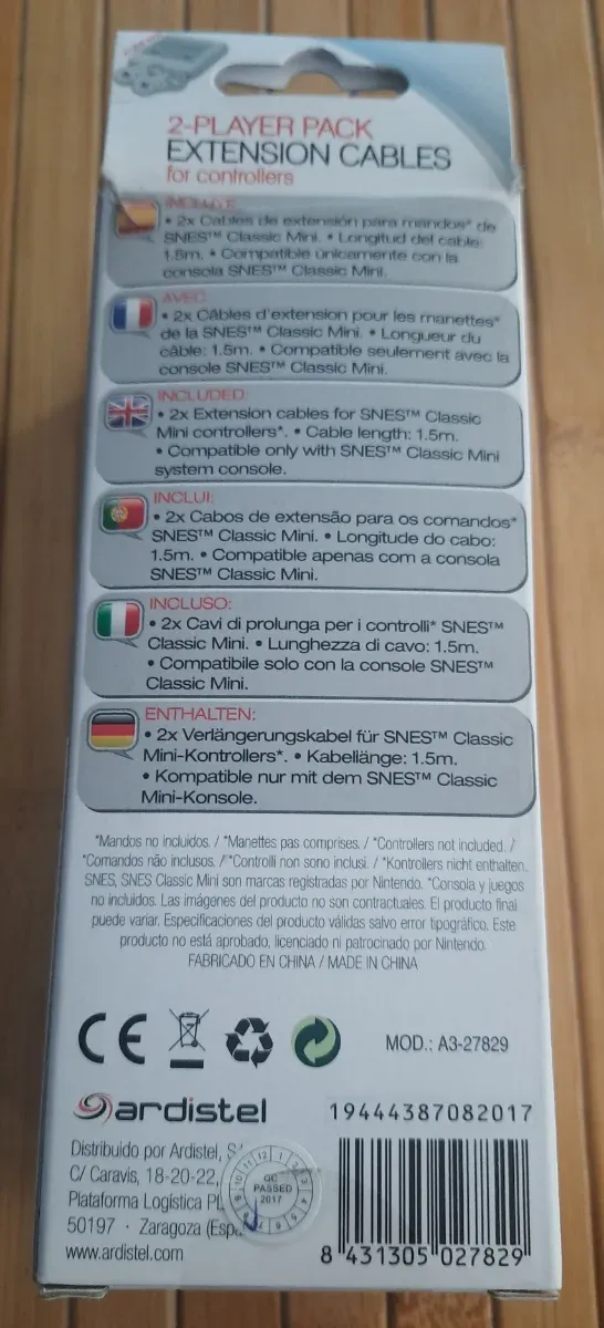 Cables Extensión SNES Classic Mini 1.5m (2uds)