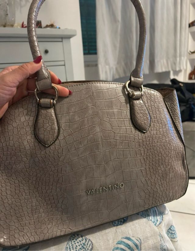 Borsa Valentino Grigia Coccodrillo