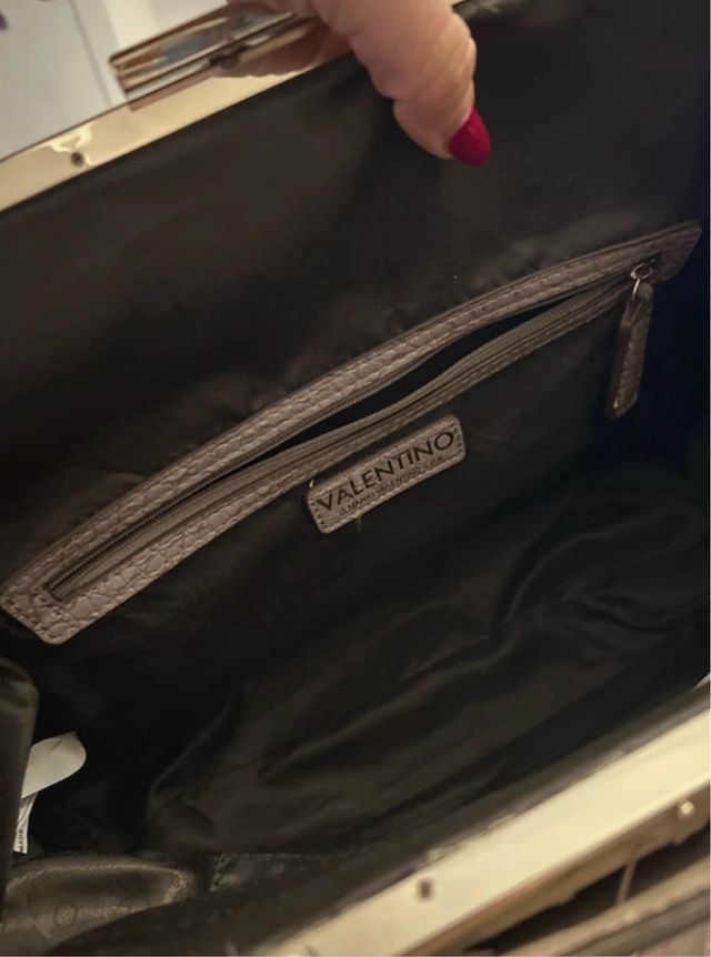 Borsa Valentino Grigia Coccodrillo