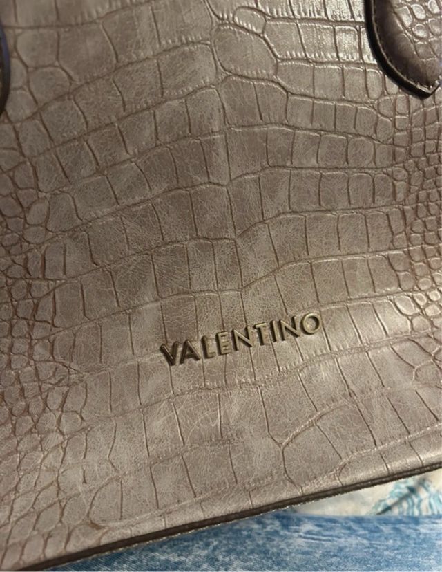 Borsa Valentino Grigia Coccodrillo