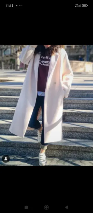 Abrigo oversize blanco roto