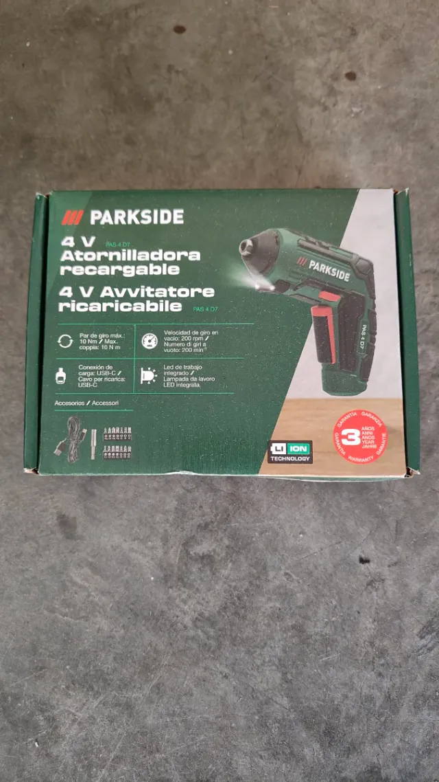 Atornillador Parkside 4V Recargable