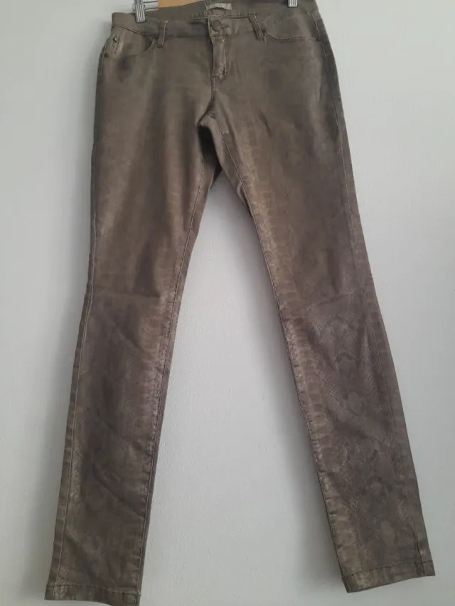 Pantalón estampado serpiente marrón y dorado