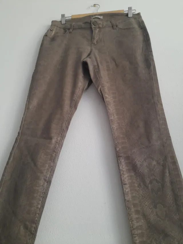 Pantalón estampado serpiente marrón y dorado