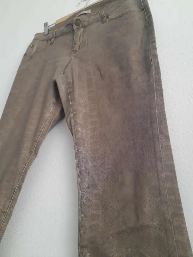 Pantalón estampado serpiente marrón y dorado