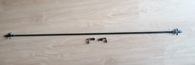 Barra Cortina Extensible Negra Metal