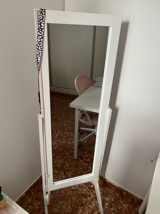 Espejo de pie blanco madera