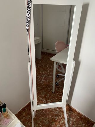 Espejo de pie blanco madera