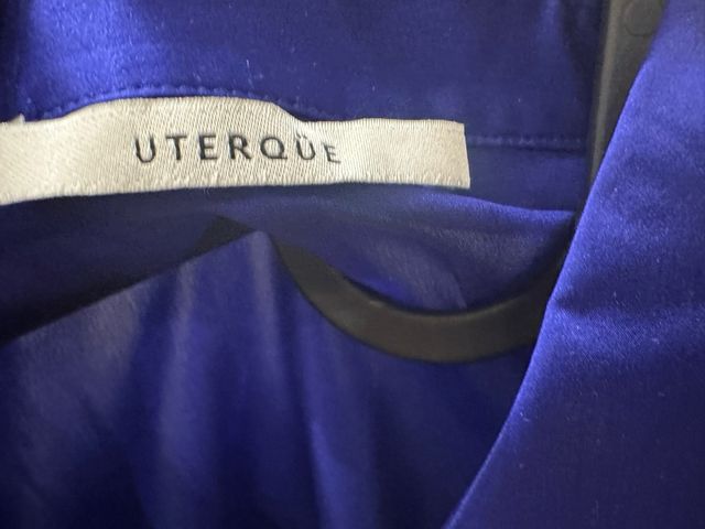 Blusa seda Uterqüe azul manga larga