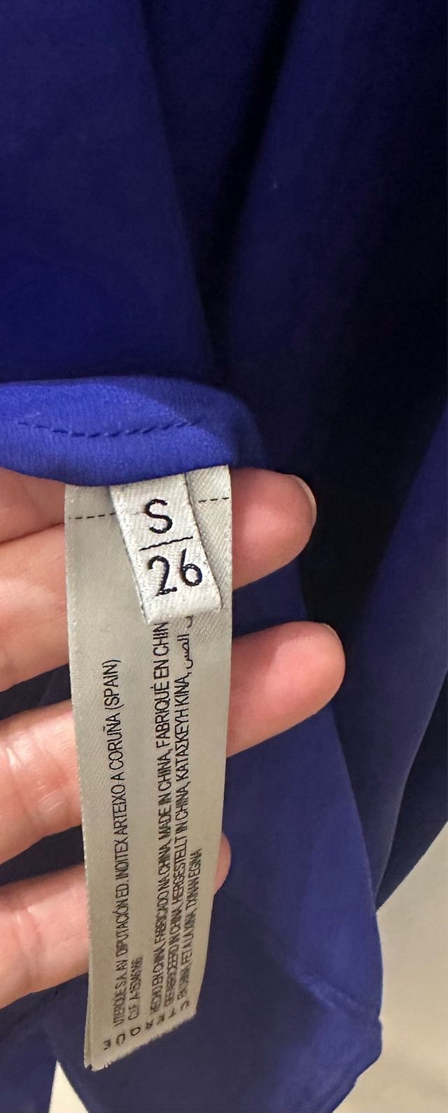 Blusa seda Uterqüe azul manga larga