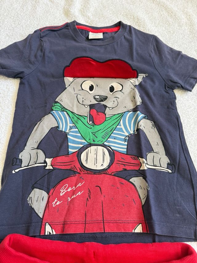 Conjunto Boboli T4 niño camiseta moto