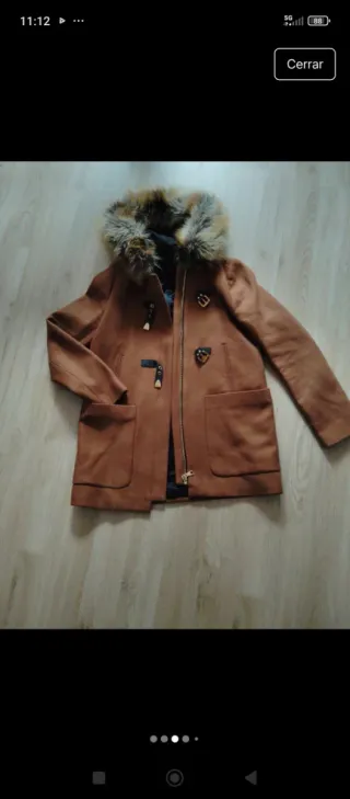 Abrigo lana y pelo natural