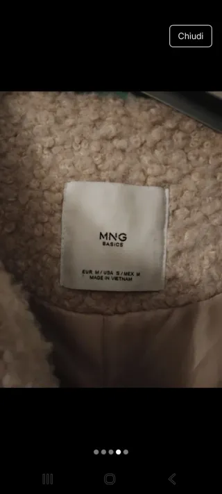 Cappotto Teddy Bear Beige Mango Tg M