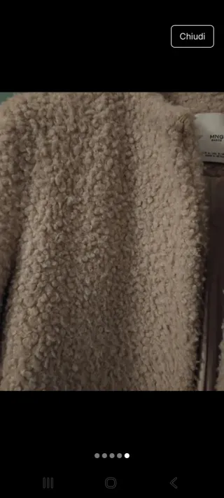 Cappotto Teddy Bear Beige Mango Tg M