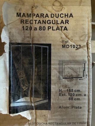 Mampara Ducha Rectangular Plata 120x80