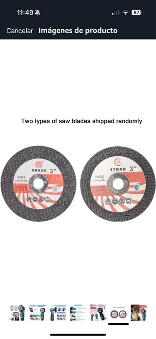 Mini amoladora angular 12V