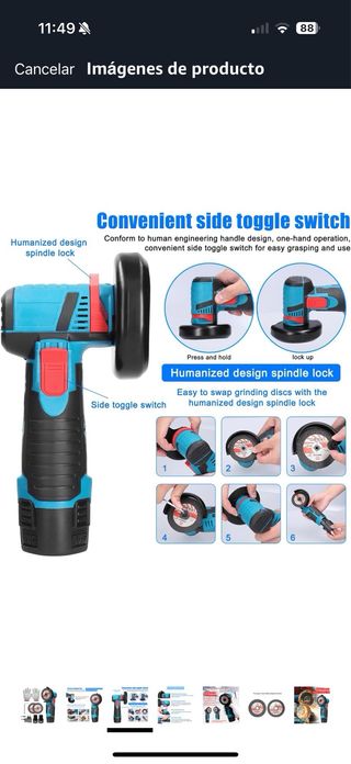 Mini amoladora angular 12V