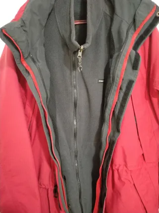 Cazadora montaña gris y roja