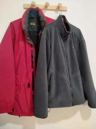 Cazadora montaña gris y roja