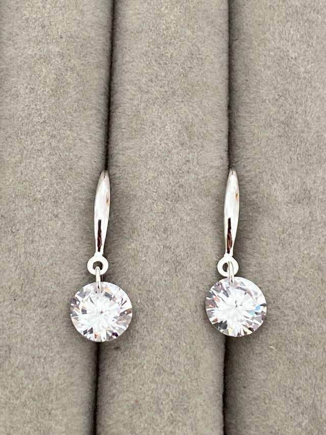 Pendientes de plata con circonita