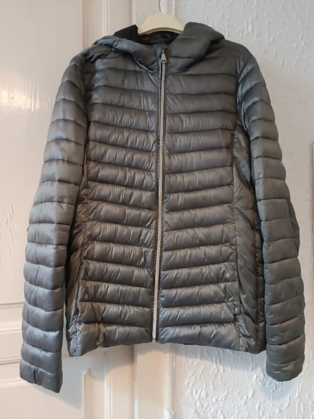 Chaqueta acolchada gris plata talla L