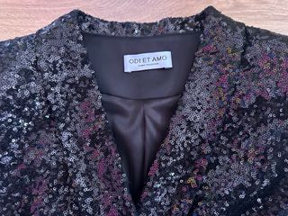 Vestido lentejuelas negro tipo levita