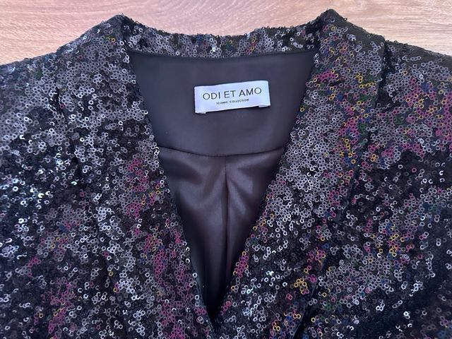 Vestido lentejuelas negro tipo levita