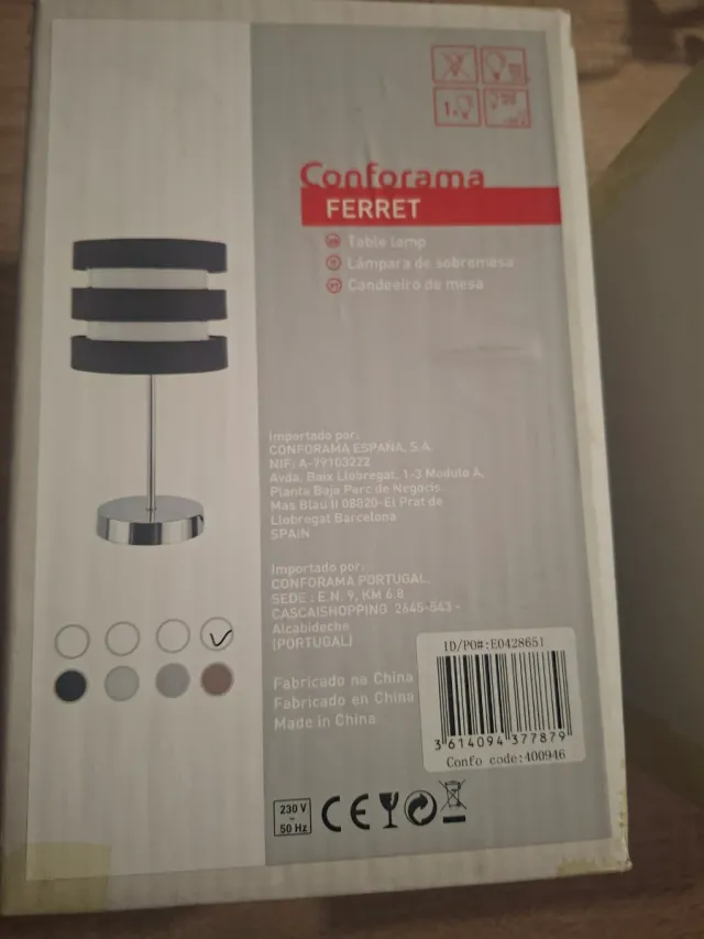 Lámpara de mesa Conforama Ferret