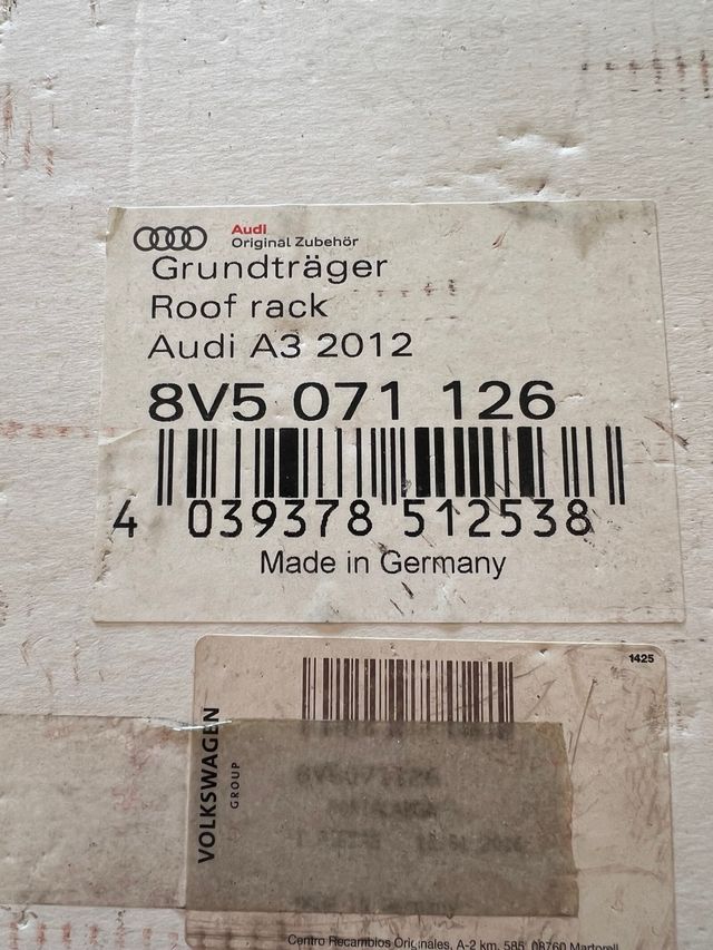 Baca Audi A3 8V Original + Portabicicletas