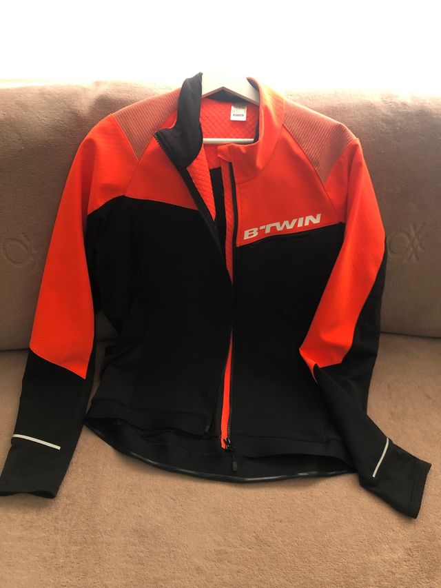 Chaqueta Ciclismo Btwin Naranja/Negra