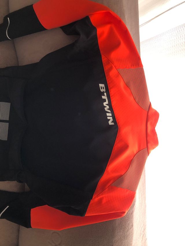 Chaqueta Ciclismo Btwin Naranja/Negra