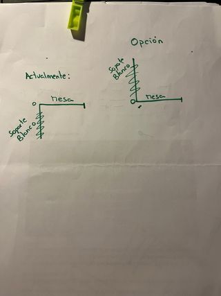 Mesa de despacho madera oscura y soporte