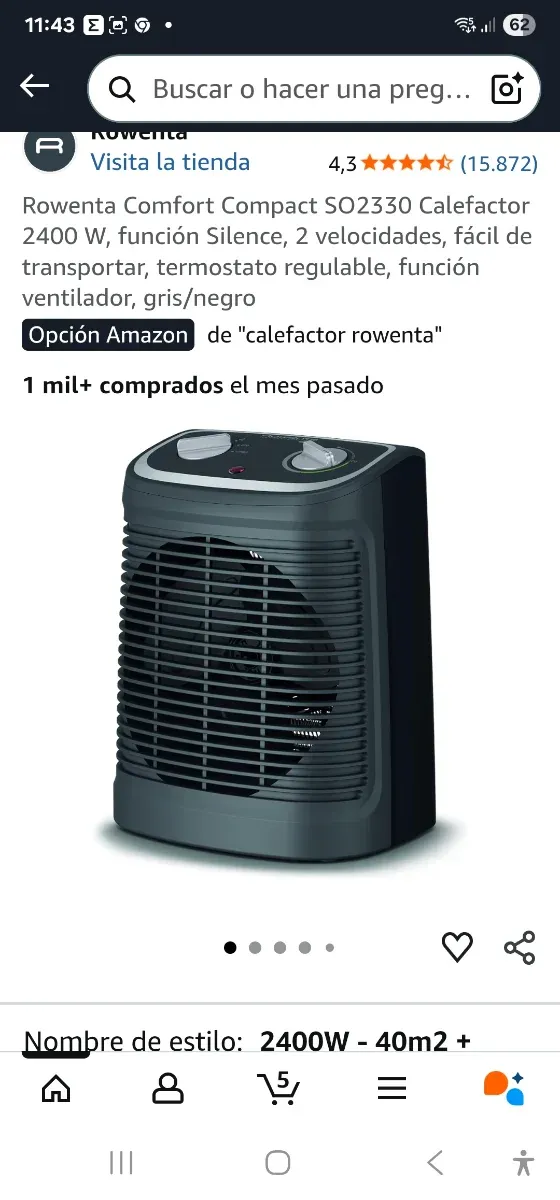 Calefactor Rowenta SO2330 2400W