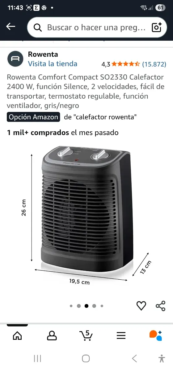 Calefactor Rowenta SO2330 2400W